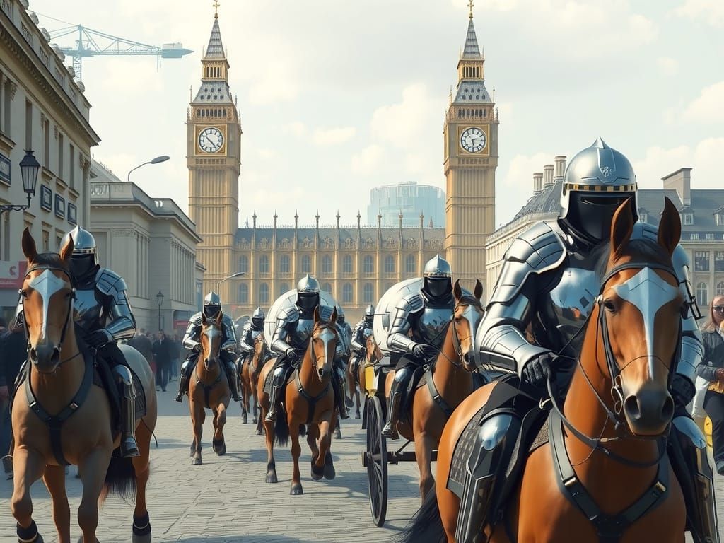 Futuristic London Knighted Police Service Carriages