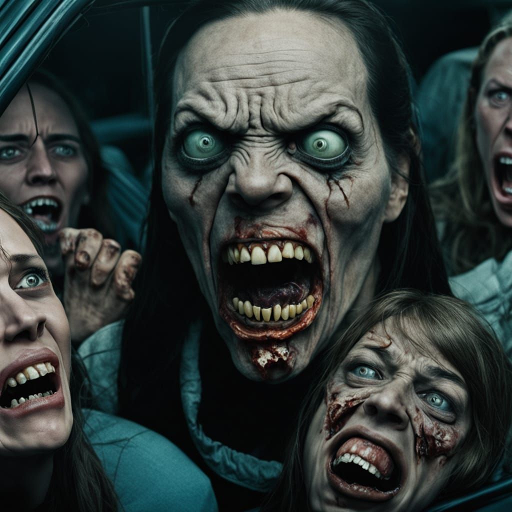 Woman's Terror: Surrounded by Grotesque Family