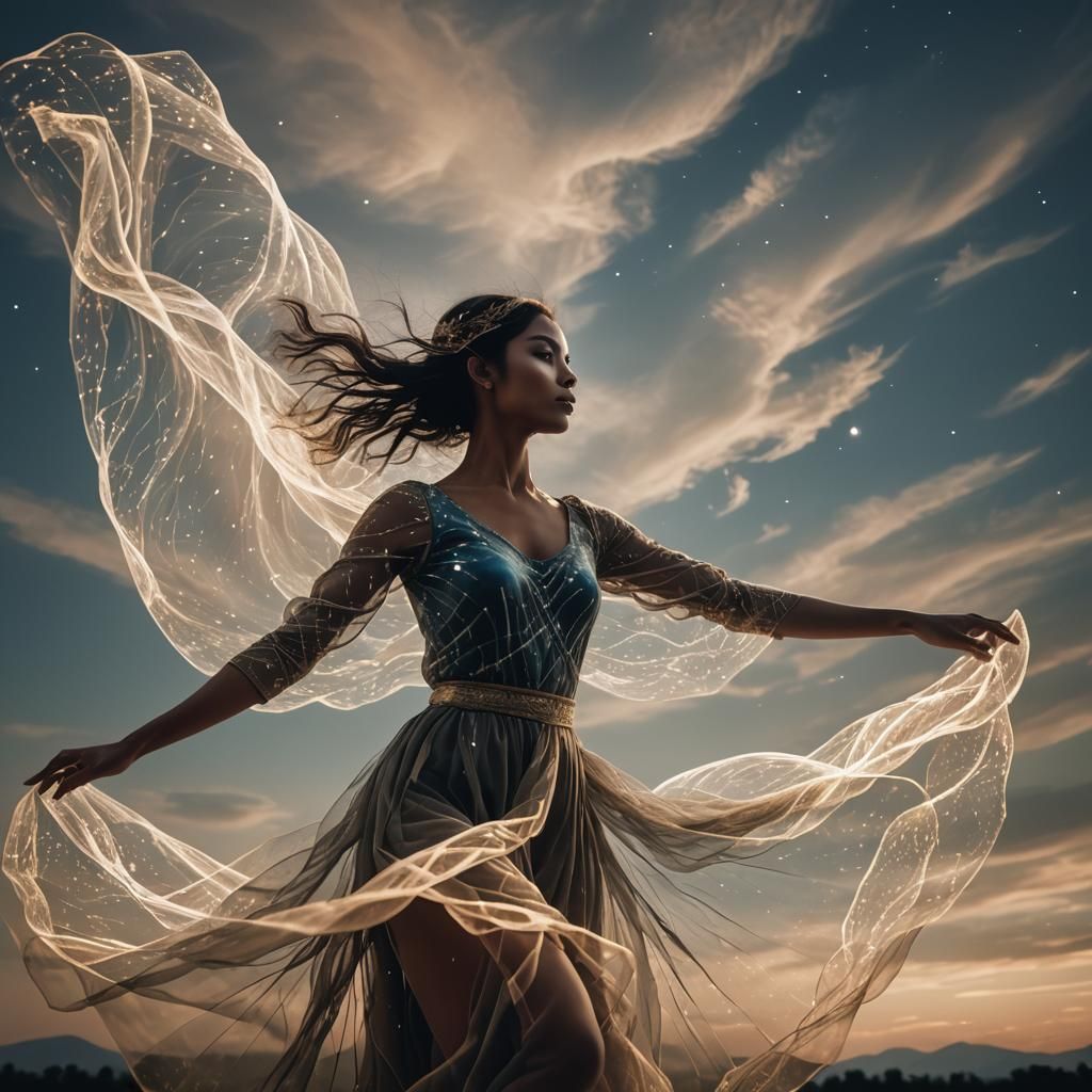 Skyscape Projection on Gossamer Dancer