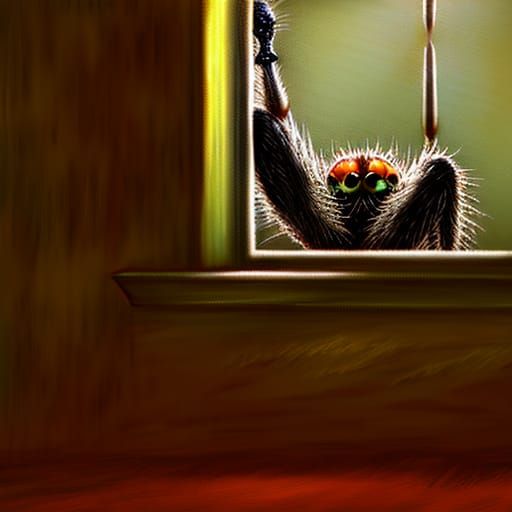 Patient Hairy Spider Waits to Be Let In