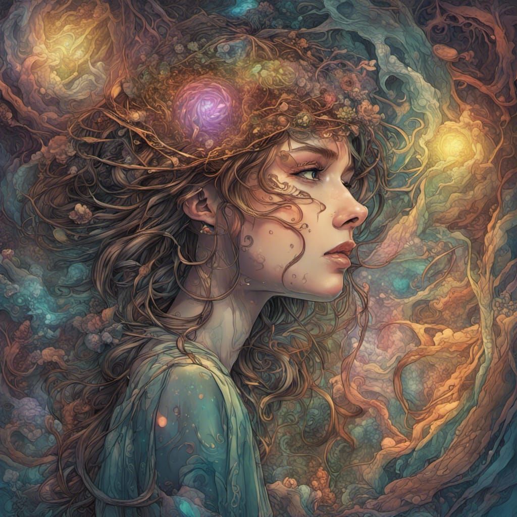 Fairycore Meets Art Nouveau in Hyperdetailed Holographic Art