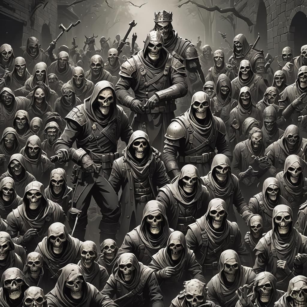 Horrific Fortnite Battle in Doré Style