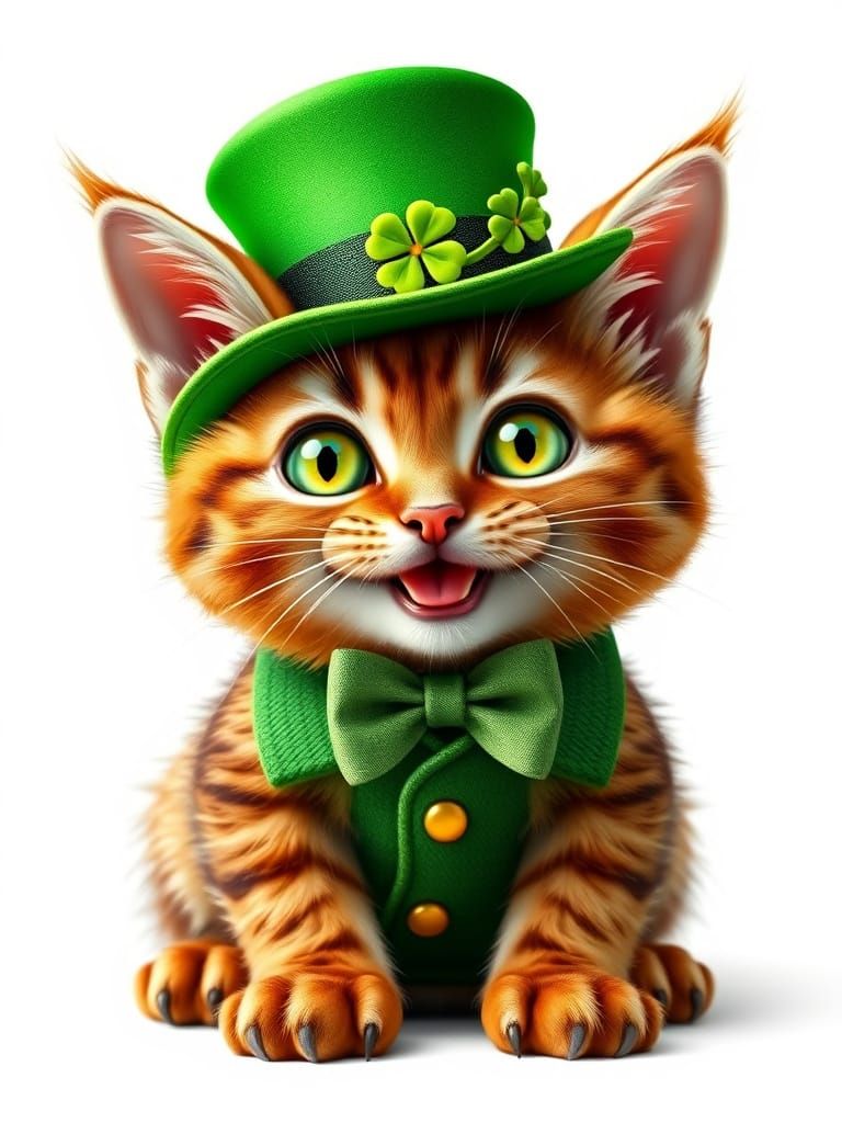 Joyful Surikat in St-Patrick's Day Attire