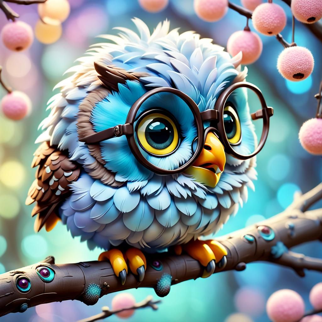 Adorable Chibi Owl in a Miniature Wonderland