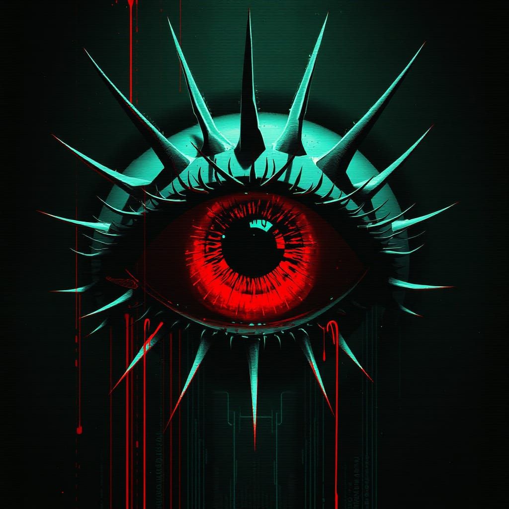 Haunted All-Seeing Eye with Glitch Effects