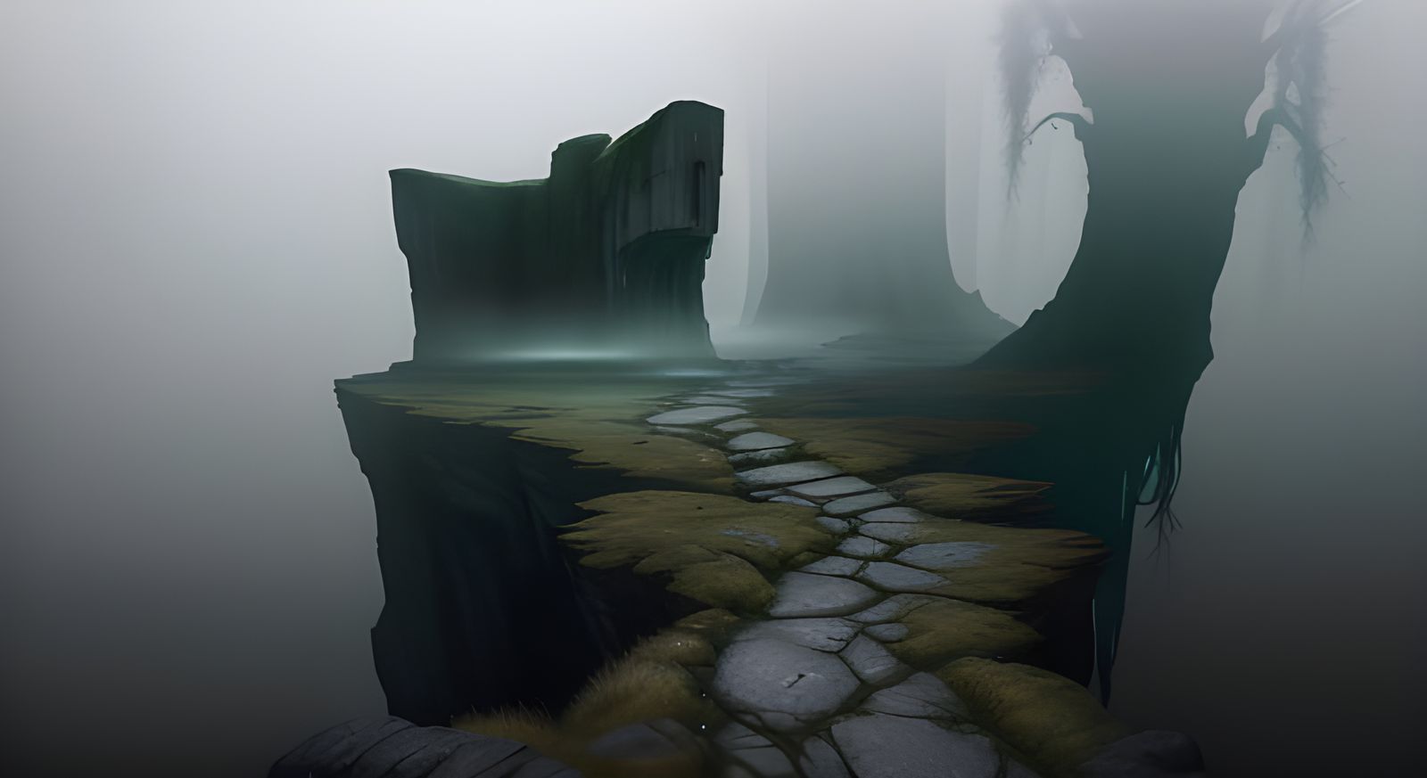 Ethereal Fantasy Scene: Whispering Chasm of Nordthra in Myst...