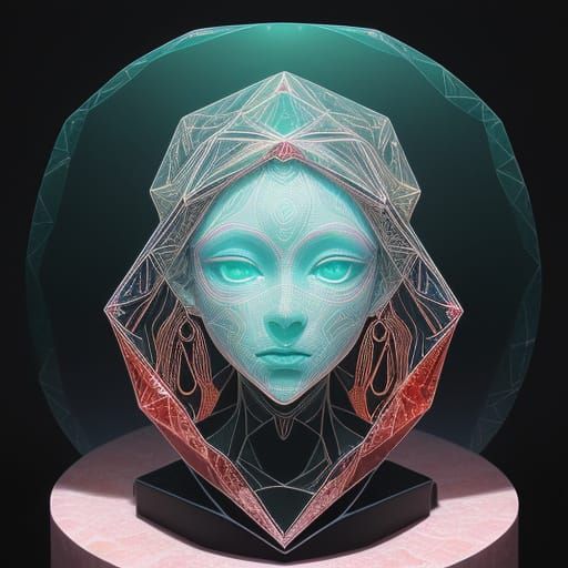 Symmetrical Sacred Seer with Stained Glass Effect