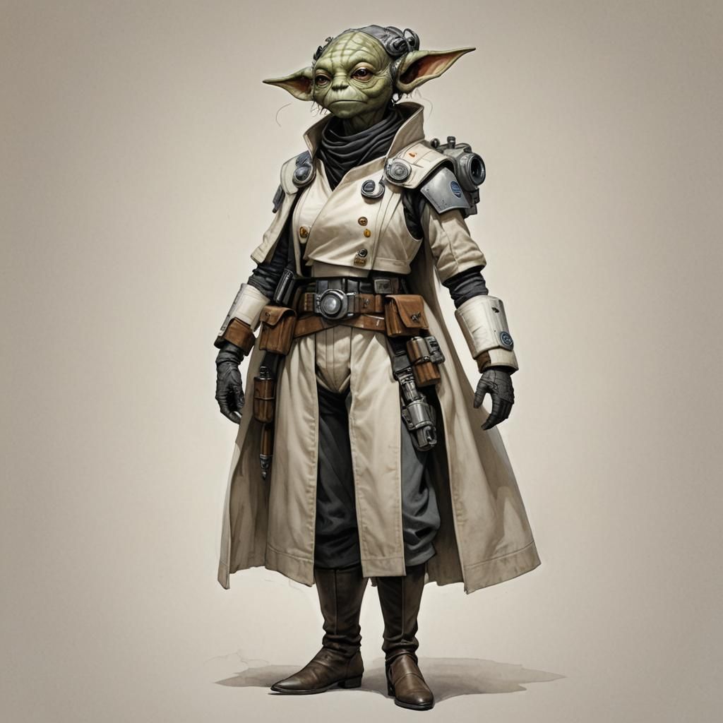 Sci-Fi Diplomat Portrait in Jean-Baptiste Monge Style