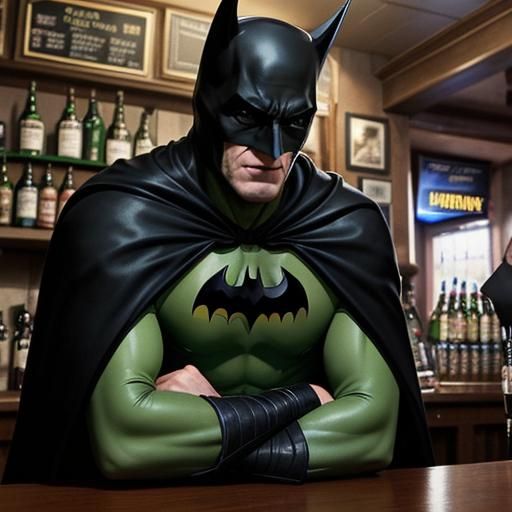 Irish Batman Relaxing at a Pub