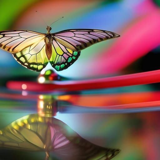 Crystal Goth Butterfly with Translucent Wings