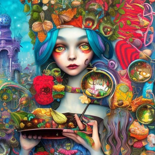 Colorful Feast: A Delicious Storybook Illustration