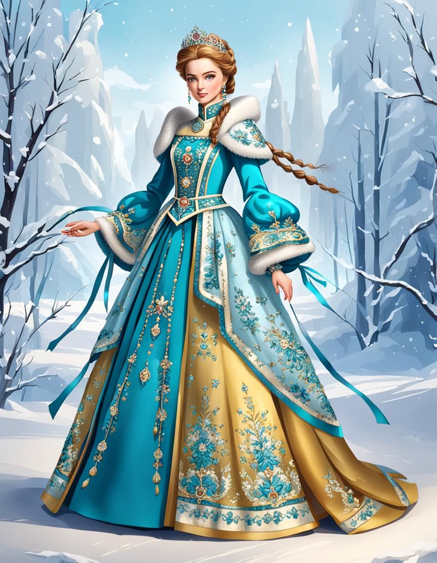 Elegant Tsarina in Fashion Dress