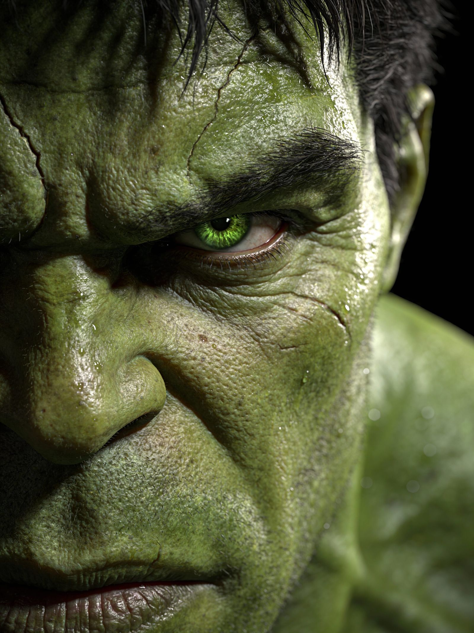 The Hulk Extreme Close-Up Portrait