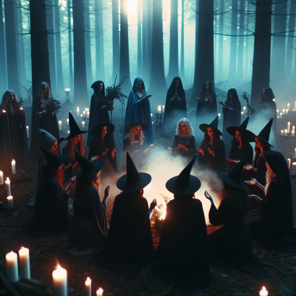 Mystical Witches Ritual in Enchanted Forest