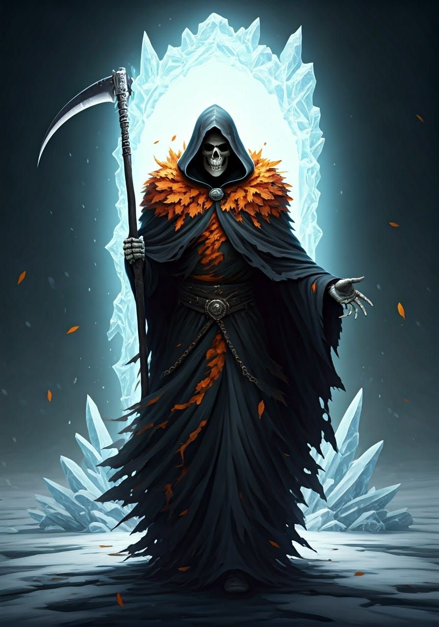 Autumn Reaper Emerges from Ice Portal