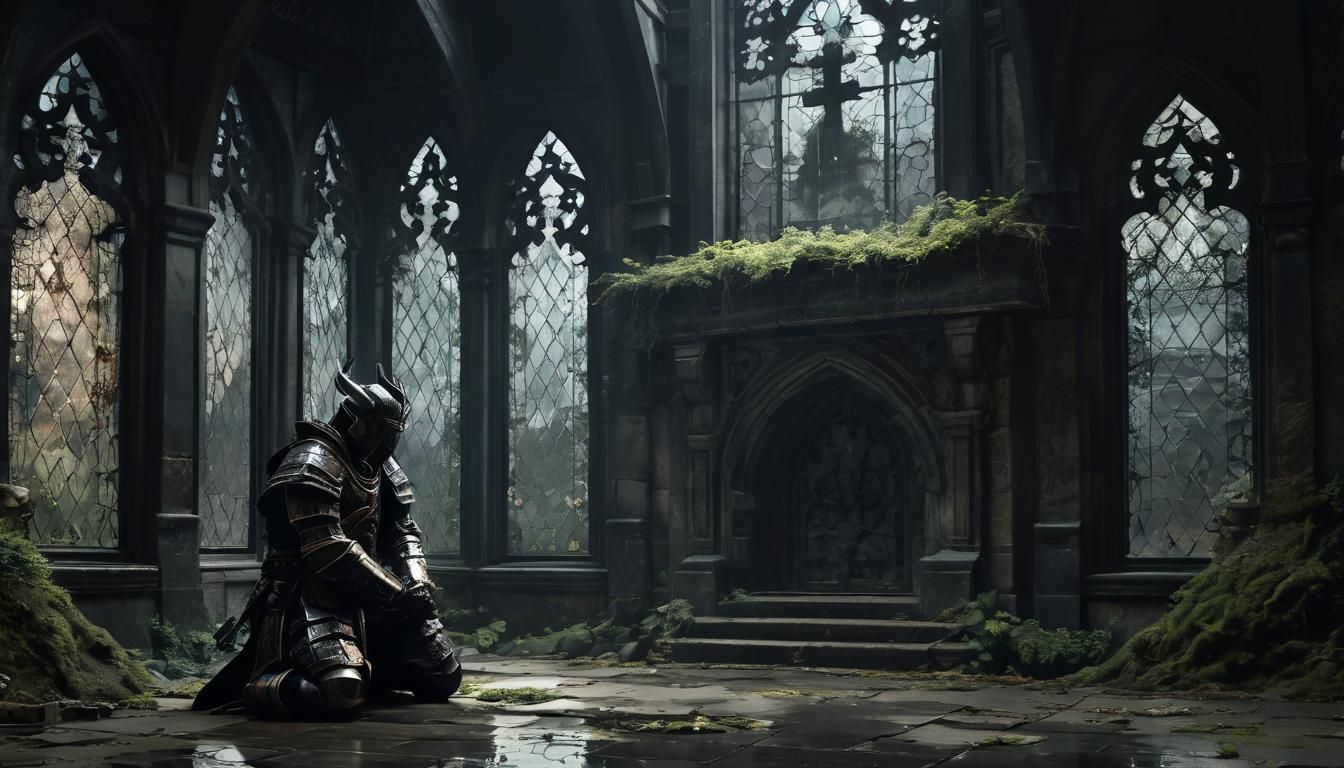 Gothic Samurai Mourning at Haunted Mansion