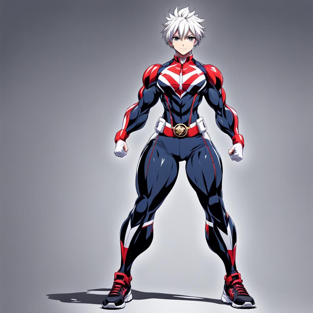 Muscular Anime Woman with Short Hair