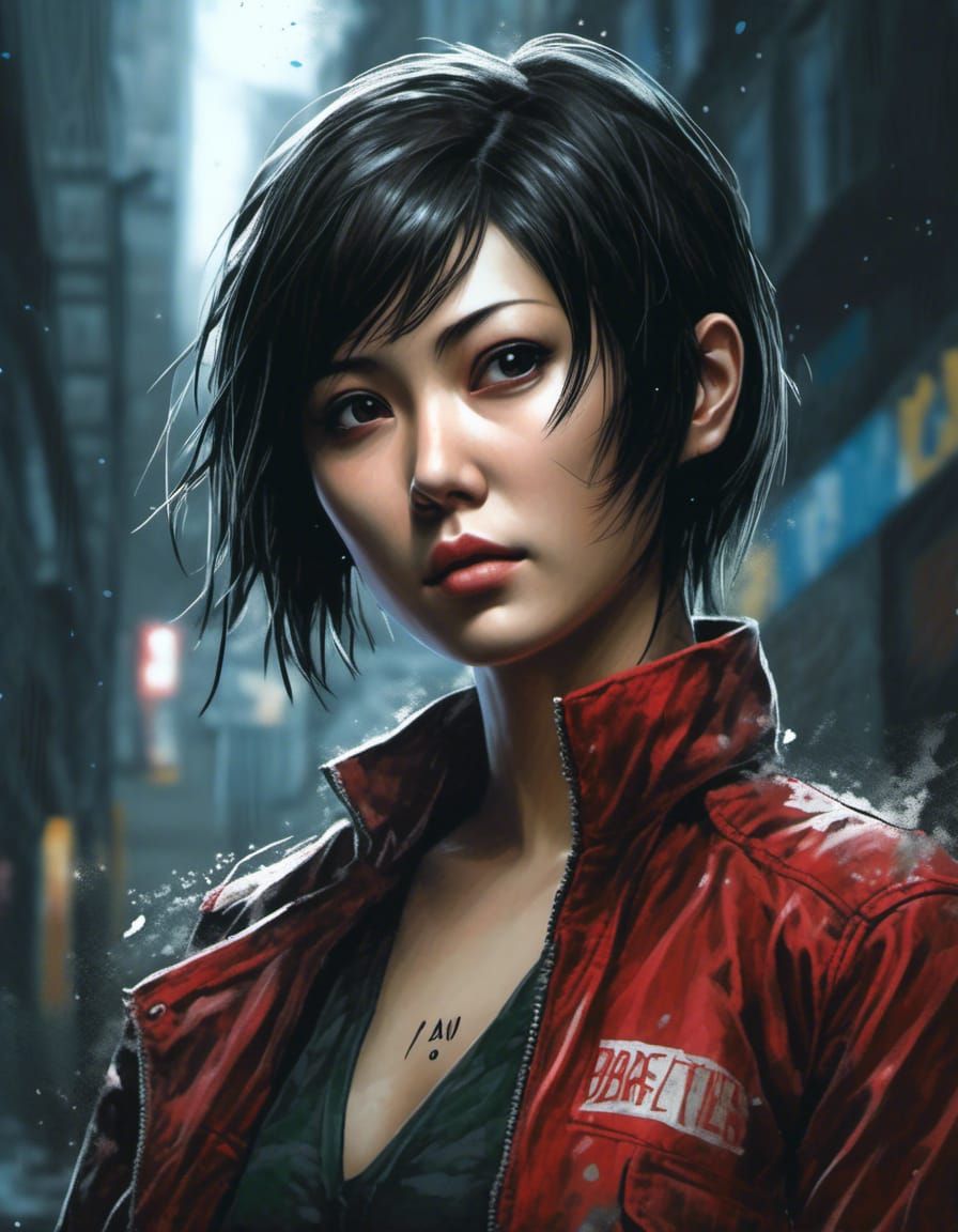 Ada Wong Portrait in Lead Pencil and Watercolor