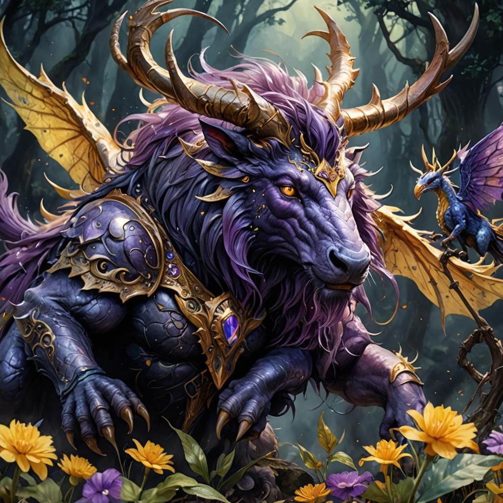 Detailed Watercolor Fantasy Creatures in Dark Concept Art