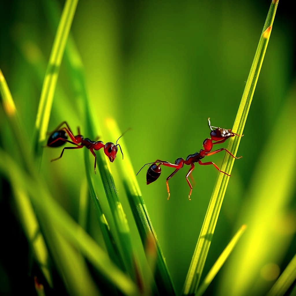 Intricate Ant Highway Unfolds in Macro Photography