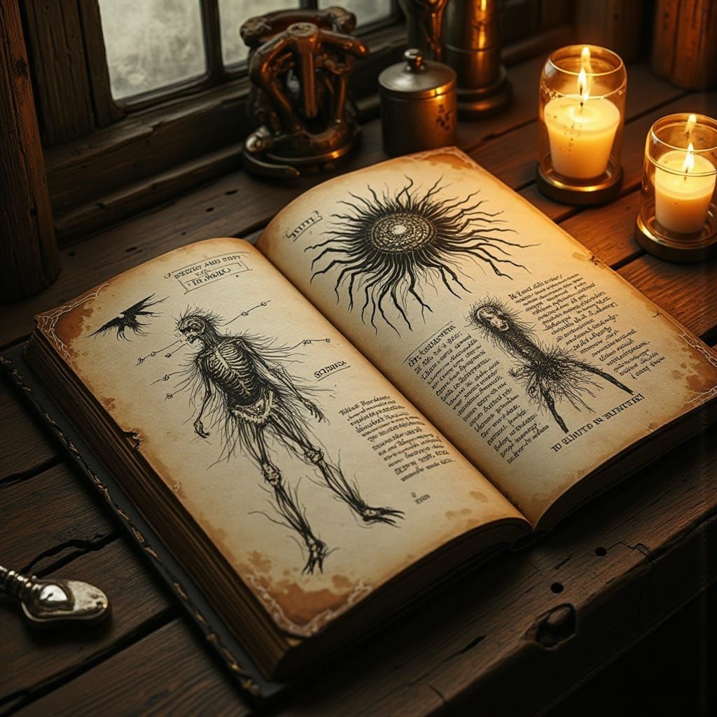 Evil Plague Doctor's Surgical Journal in Gothic Style