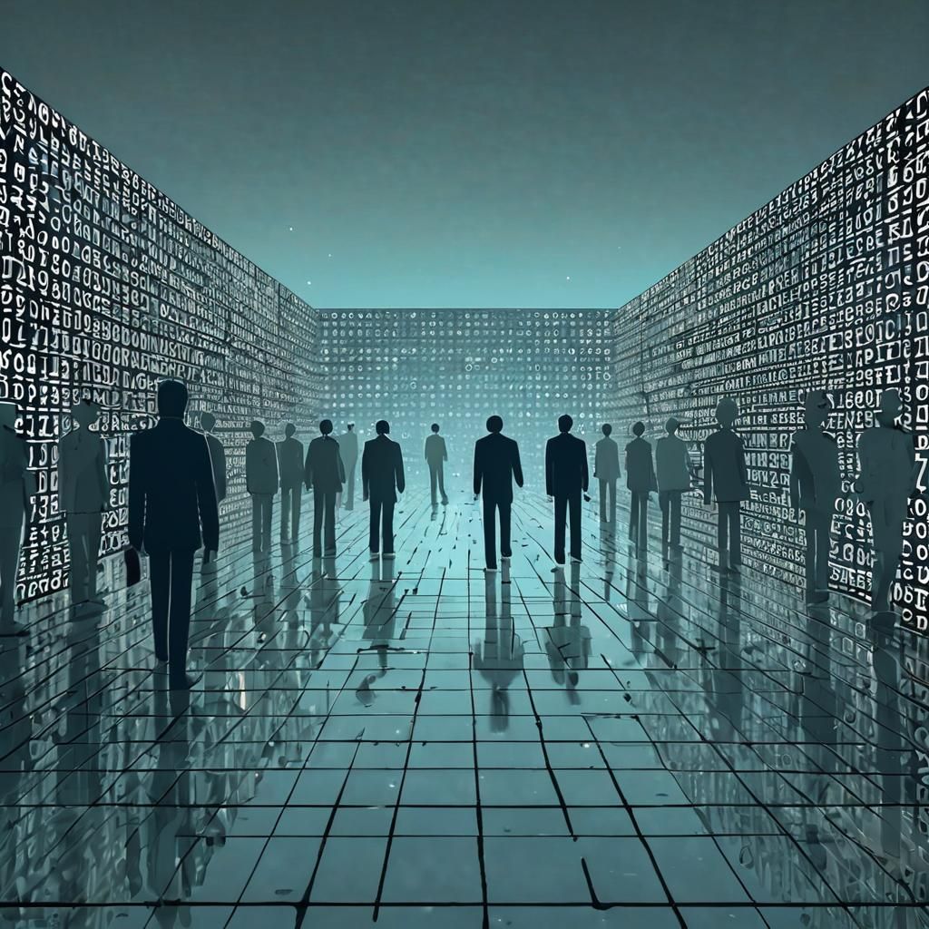 Binary Code Dream: 1980s Surreal Minimalist Art
