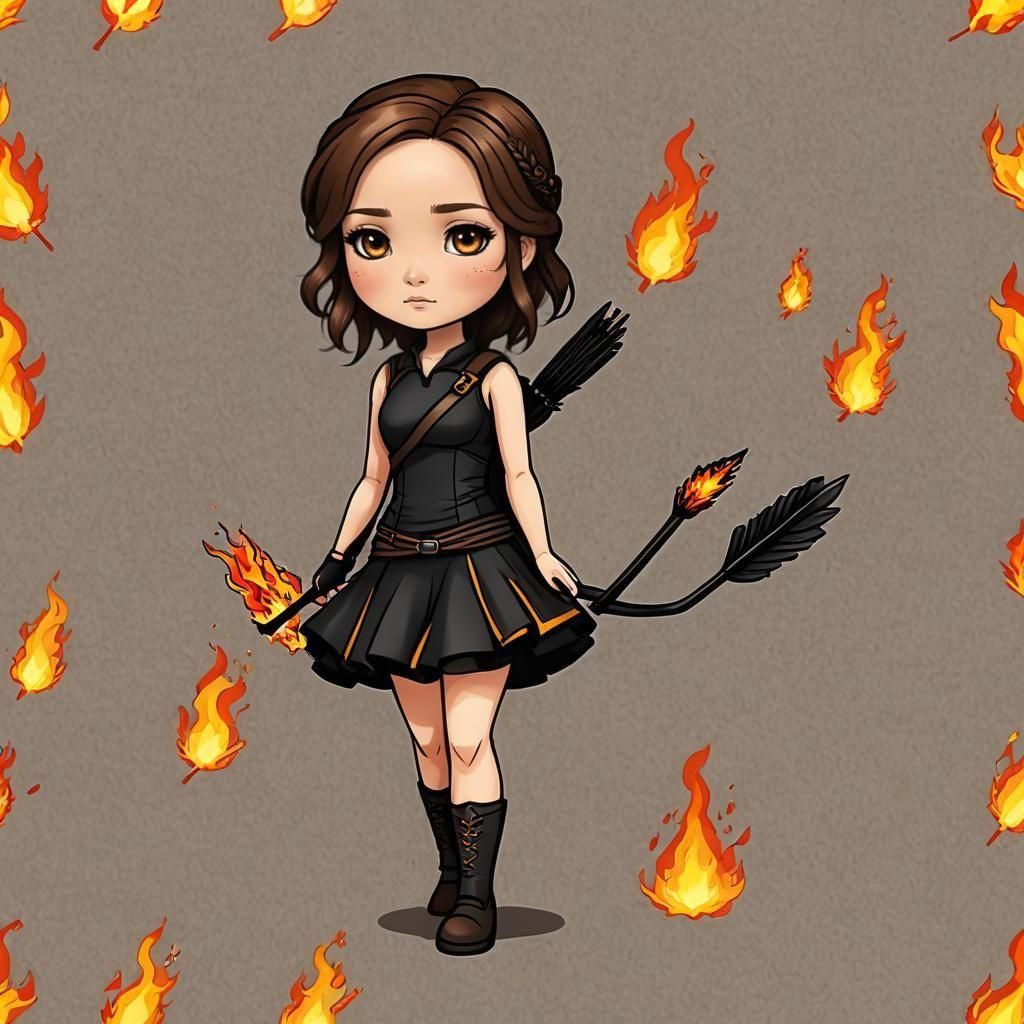 Chibi Katniss Everdeen: The Girl on Fire