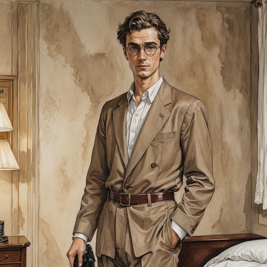 Hotel Attendant Portrait in Graphic Novel Style