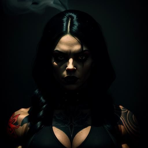 Gothic Bodybuilder Portrait in Moody, High-Contrast Photogra...