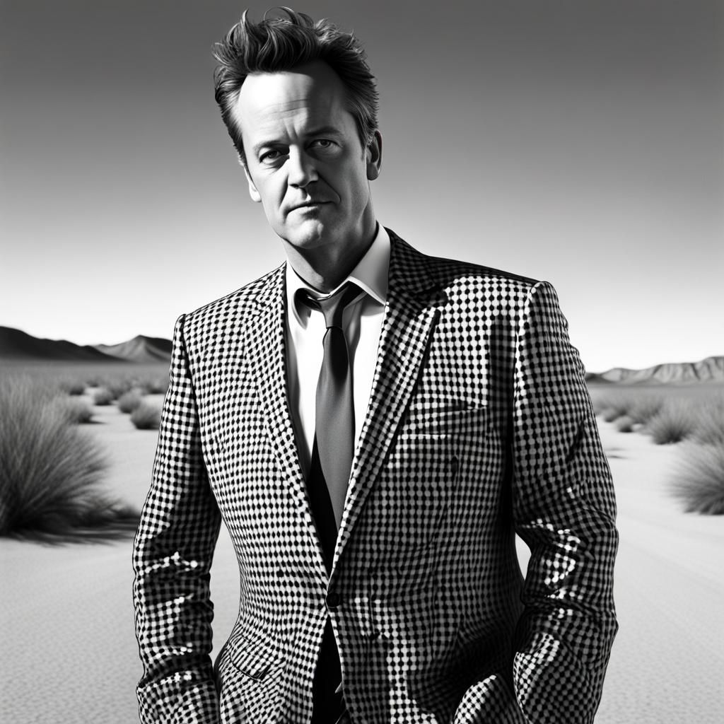 Matthew Perry in Vegas: Hyperrealistic Desert Portrait