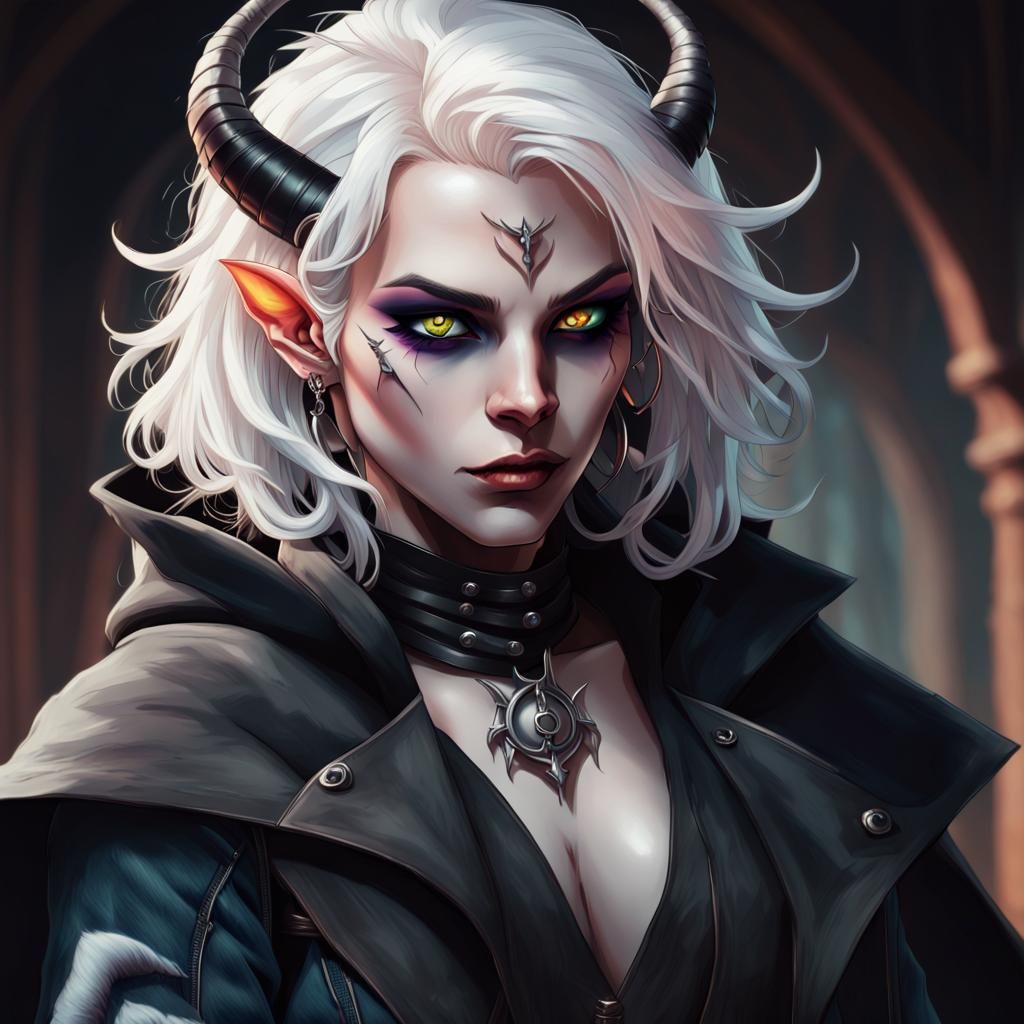 Tiefling Heroine in Dark Fantasy Comic Art