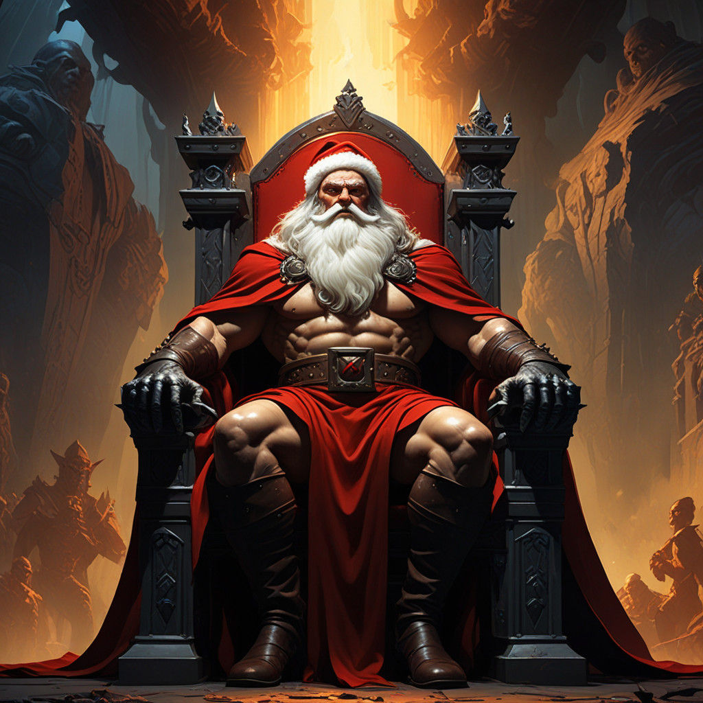 Dark Lord Santa Claus in Epic Fantasy Style