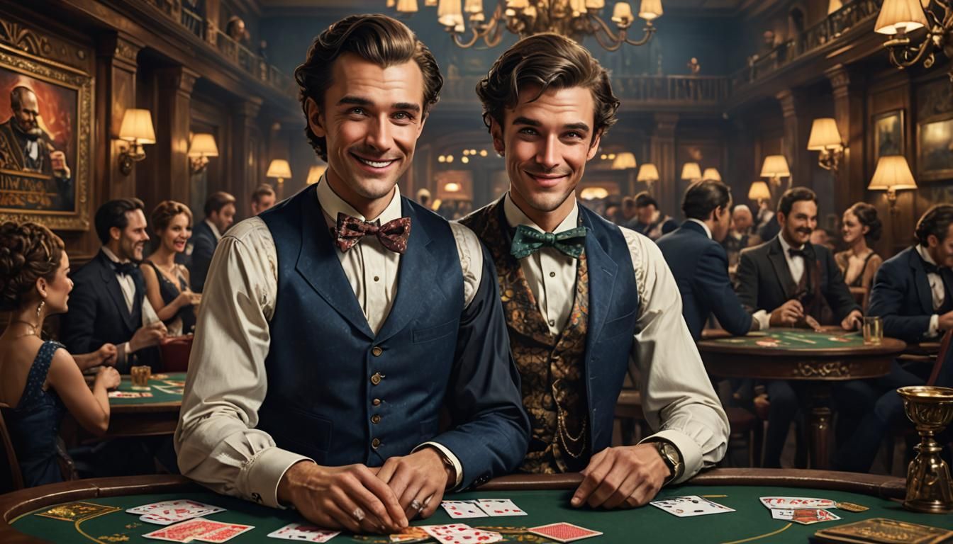 Charismatic Gambler with Cards: Digital Matte Painting