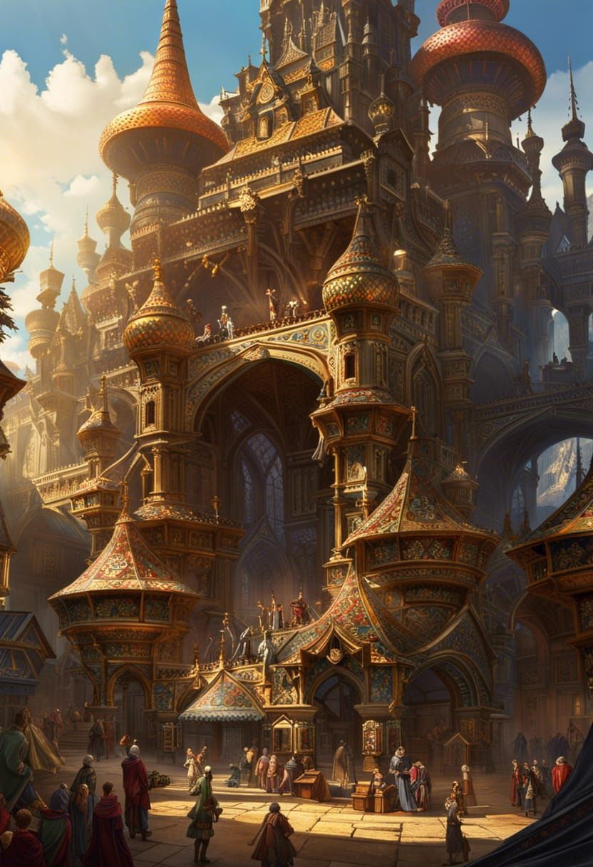 King Arthur and Knights by Watermill: Fantasy Art