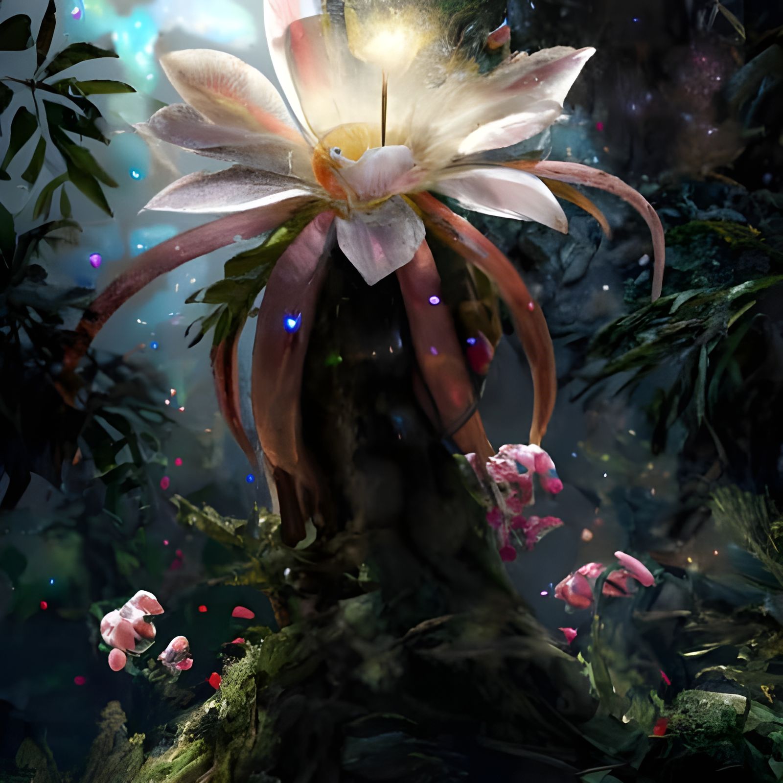 Magical Queen of the Night cactus flower