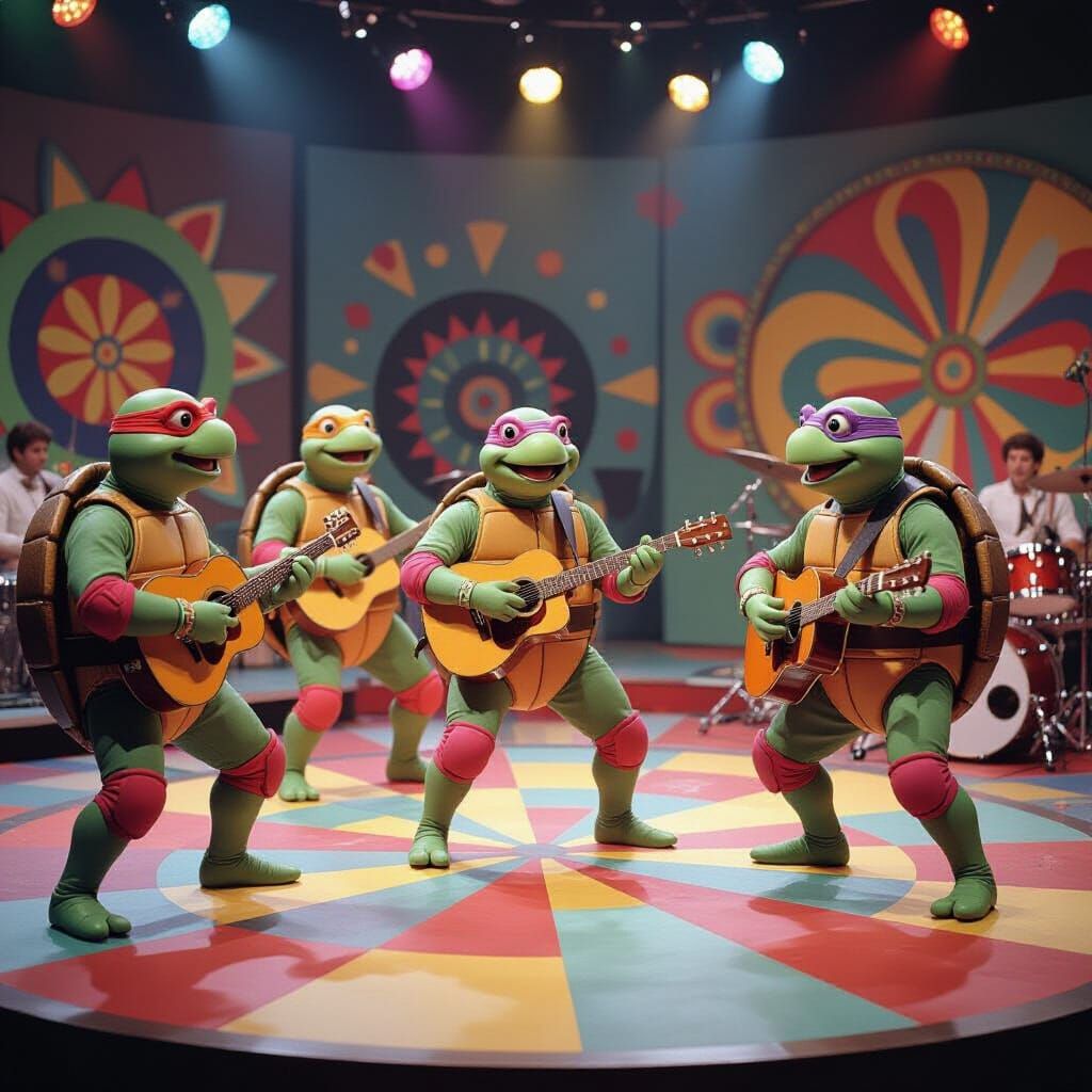 The Turtles Band Performing in Psychedelic 1960s Style