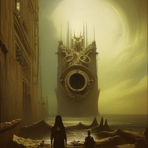 Surreal Melting Landscape in Oil on Canvas