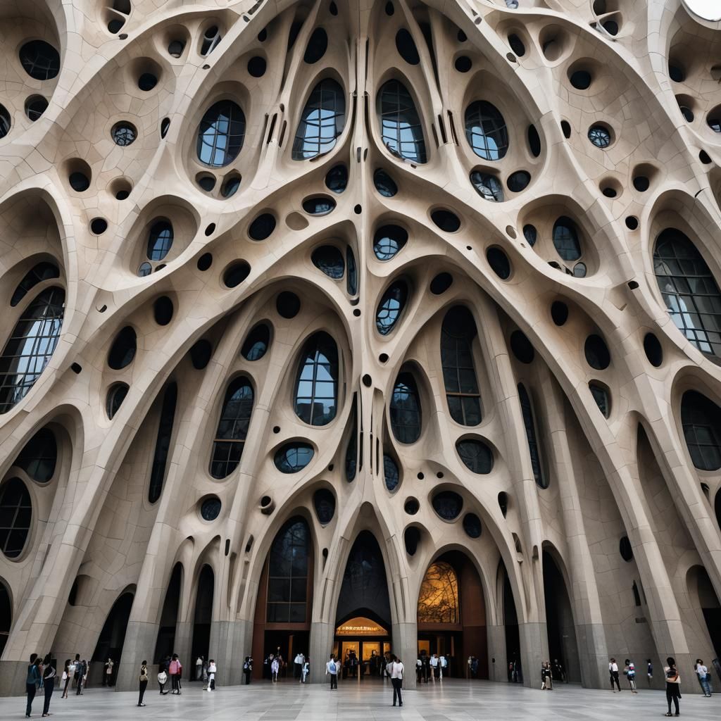 Futuristic Monumental Entrance Inspired by Gaudi and Hadid