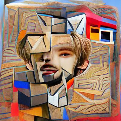Abstract Cubist Portrait in Modern Style