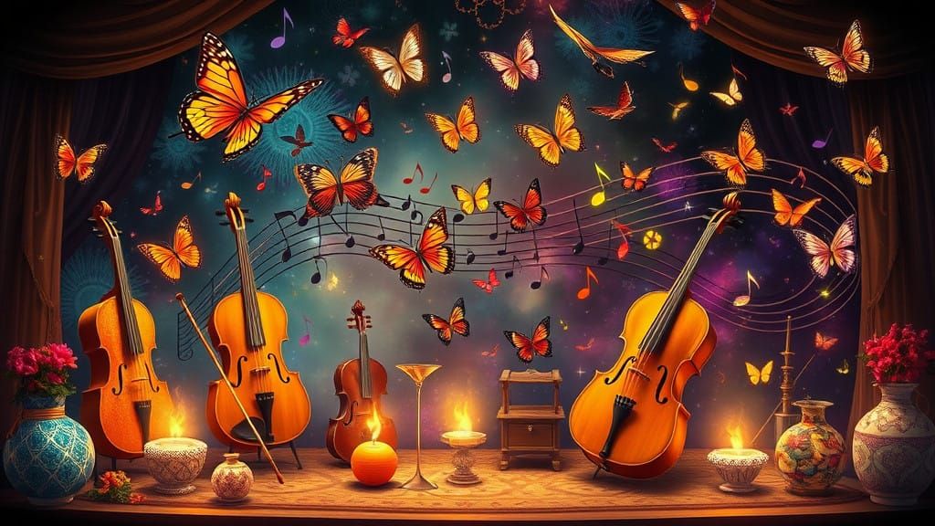 Enchanted Symphony Opera Blooms with Dancing Objects in a Wh...