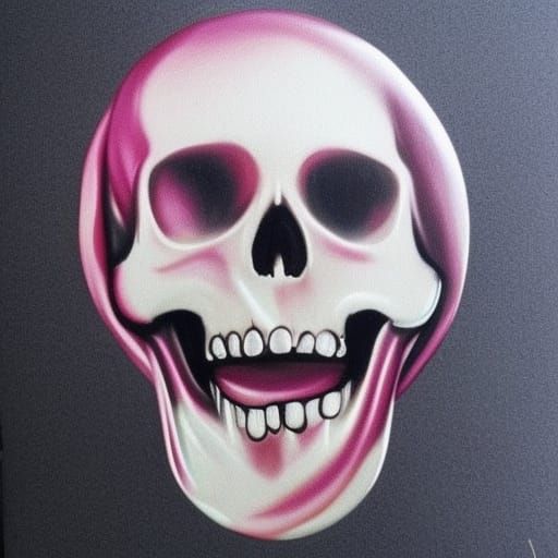 Floating Balloon Skull in Realistic Style