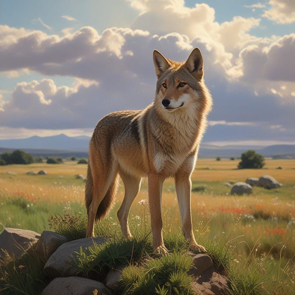 Coyote in Dreamy Impressionist Light