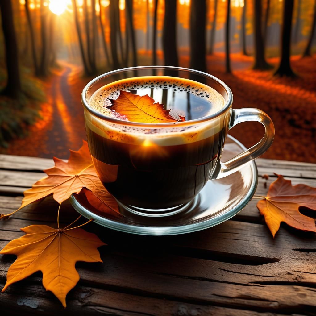 Surreal Forest Pathway Inside Coffee Cup
