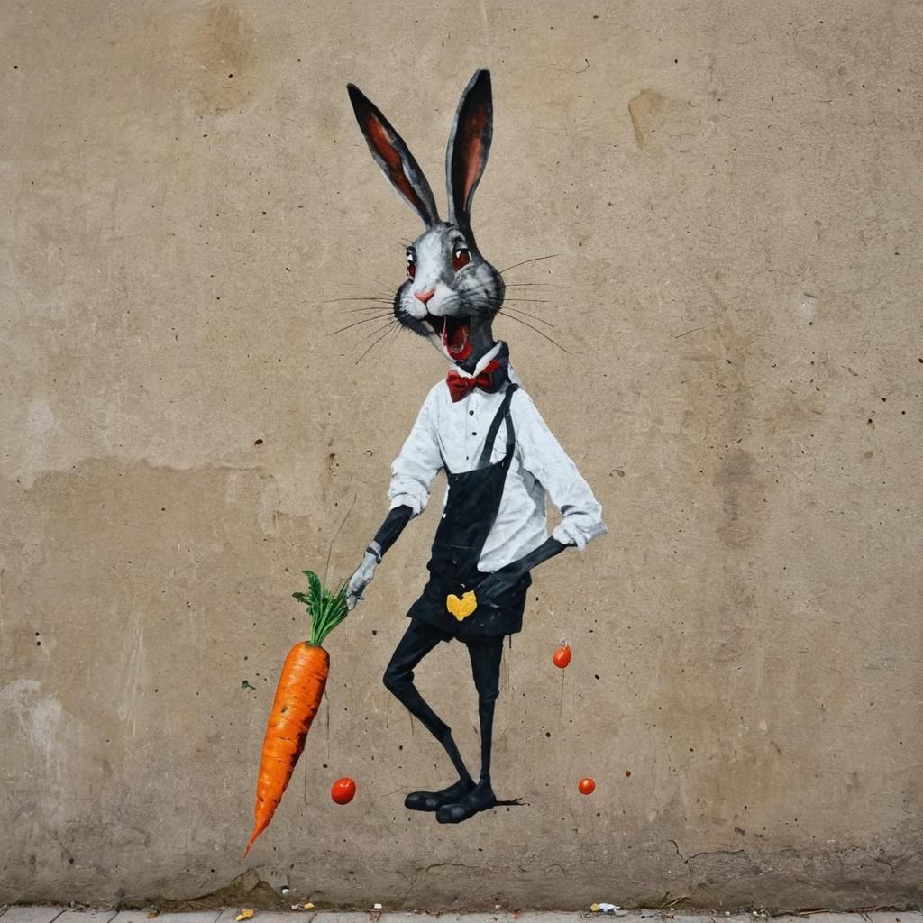 Prankster Rabbit: Street Art Inspired by Masters