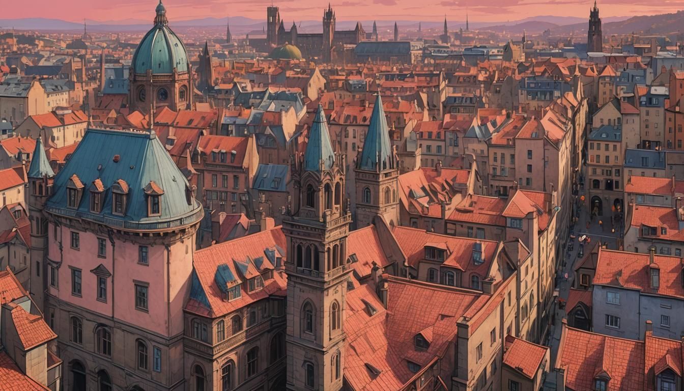 Edinburgh and Florence Fusion in Art Nouveau Style