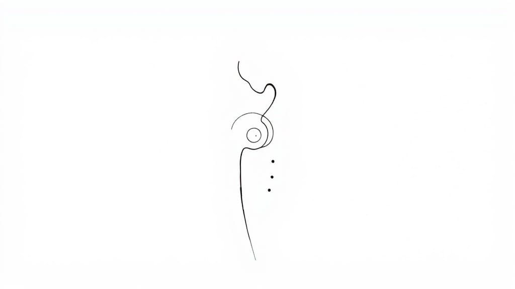 Minimalist Ink Line Drawing of Human Silhouette