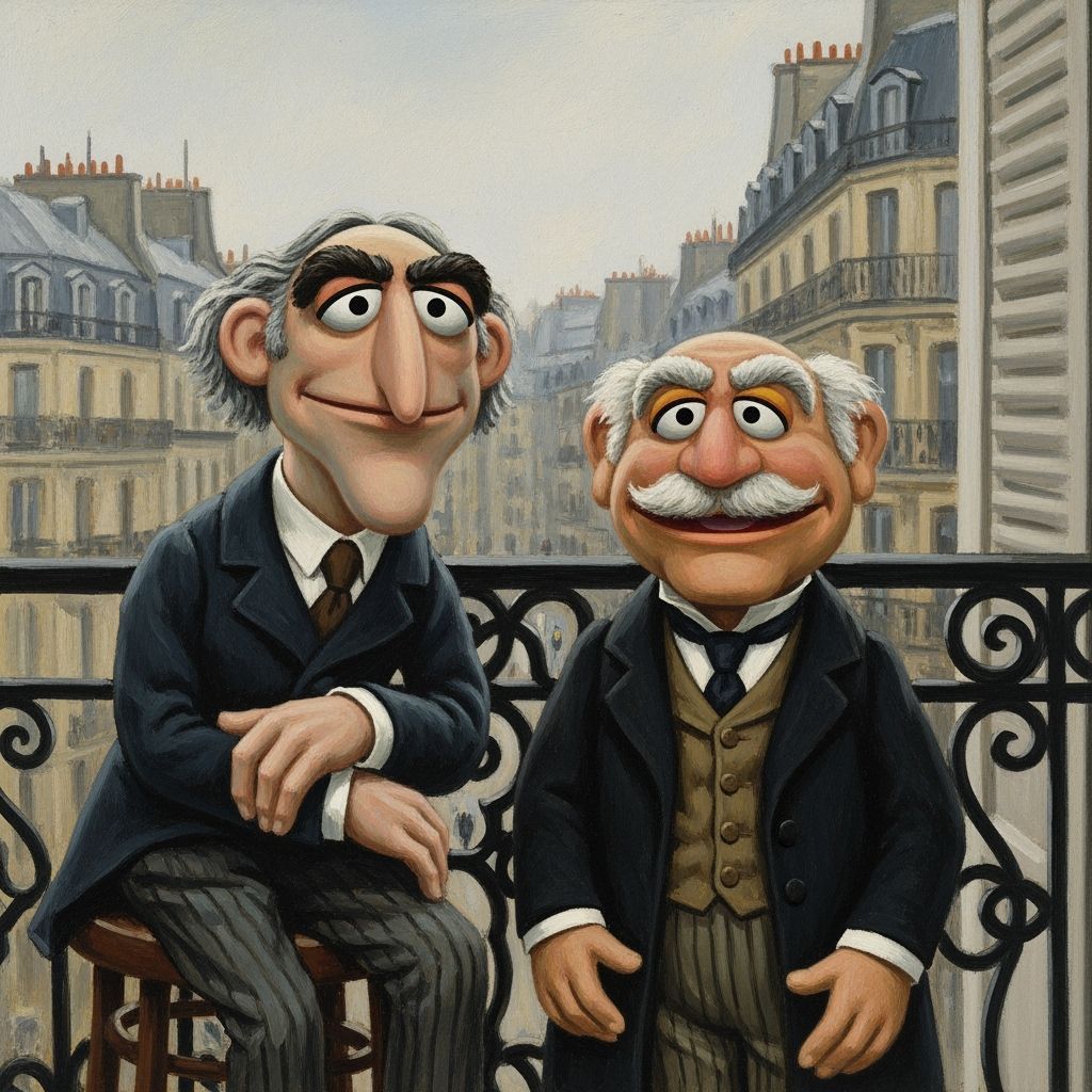 Edouard Manet's Le Balcon with smiling, snarky old men Statl...