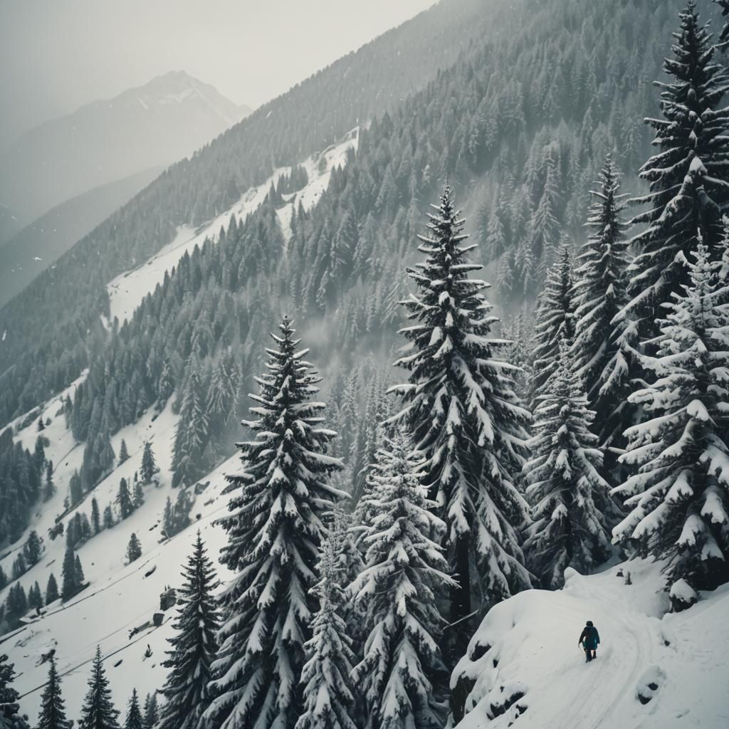 Snowy Day in the Alps: A Cinematic Masterpiece