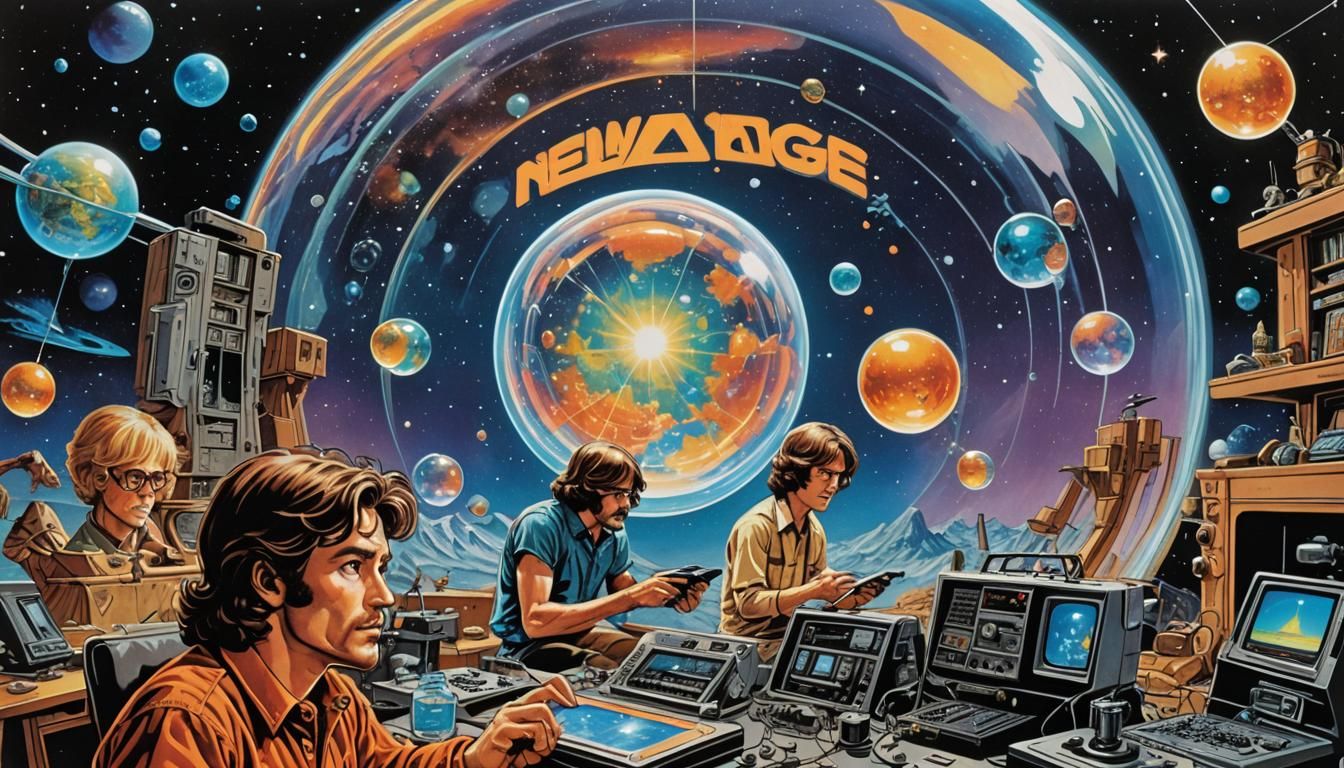 Vintage Magazine Cover Featuring Technical Devices and Cryst...