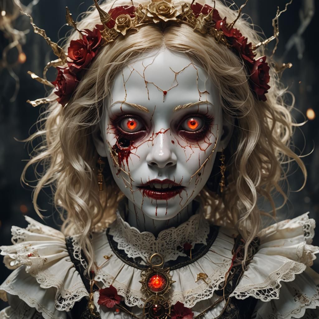 Ethereal Portraits of a Haunted Doll in Dark Fantasy Art